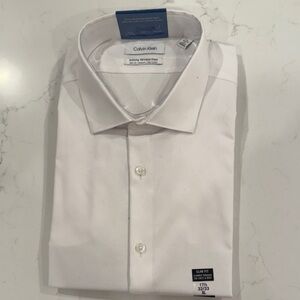 Calvin Klein Men's Slim Fit White Dress Shirt